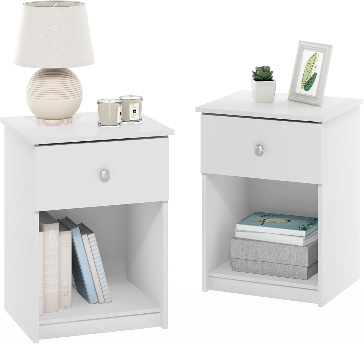 Tidur Nightstand, 2-Pack, White