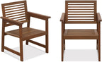 TIOMAN Patio Chair, Set of Two, Outdoor Lawn Chair, Armchair Without Cushion, for Patio, Garden, Porch, Light Wood