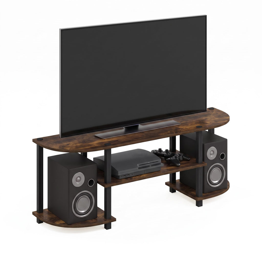 Turn-S-Tube Wide TV Entertainment Center, Black/Grey