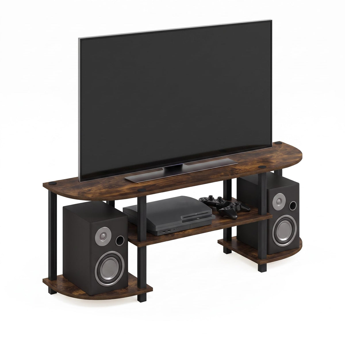 Turn-S-Tube Wide TV Entertainment Center, Espresso/Black