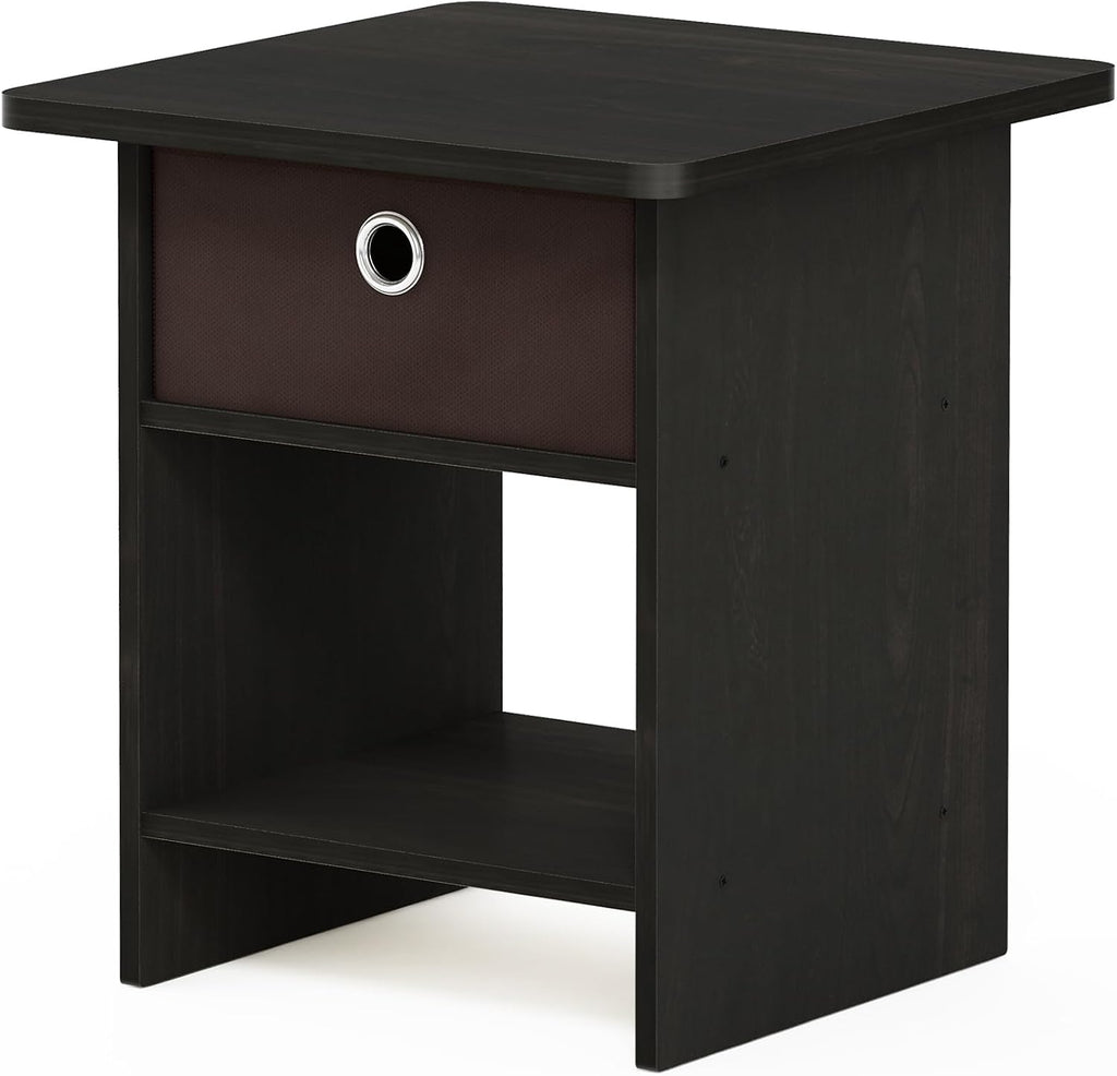 DARIO Square Side Table, End Table, Espresso