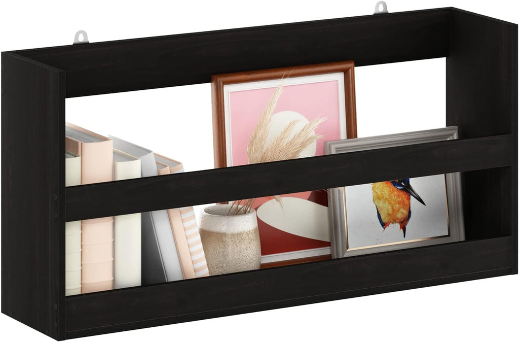 Hermite Rectangular Floating Shelves for Wall, Black Espresso