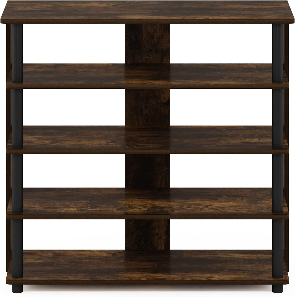 Turn-N-Tube 5 Tier Wide Shoe Rack, Espresso/Black 32 Inch