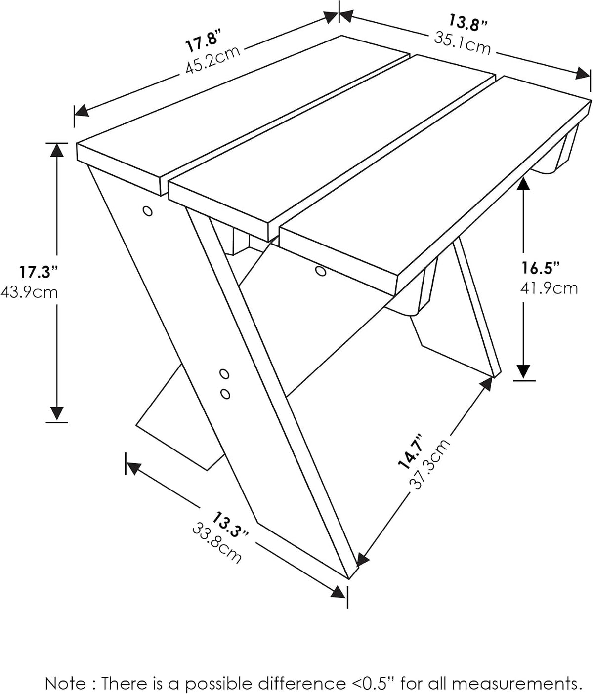Compact Patio Table with X-Leg, Easy Assembly, Natural