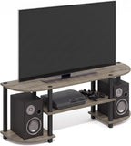 TURN-S-TUBE 3-Tier TV Stand for TVs up to 55 Inch, French Oak