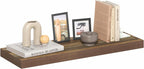 Tanna Floating Shelves for Wall, 12 x 35 Wall Shelf, Single Set Wall Mounted Floating Shelf with Invisible Bracket, 2-Inch Thick, for Bathroom, Living Room, Bedroom, Home Office, Retro Brown