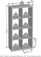 Cubic Extra Thick 8-Cube Closet Organizers and Storage, Dark Oak