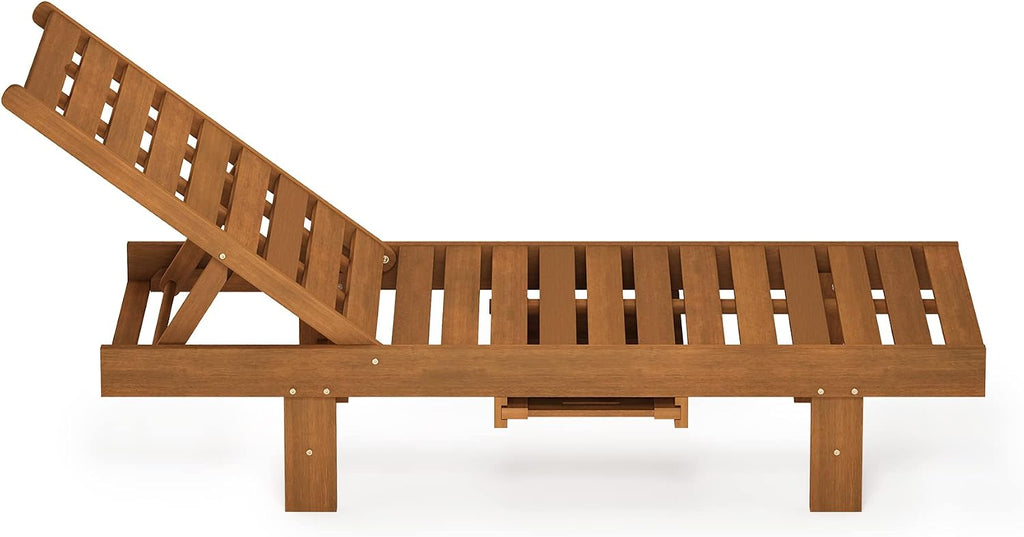 Tioman Outdoor Sun Lounger with Side Tray, Natural