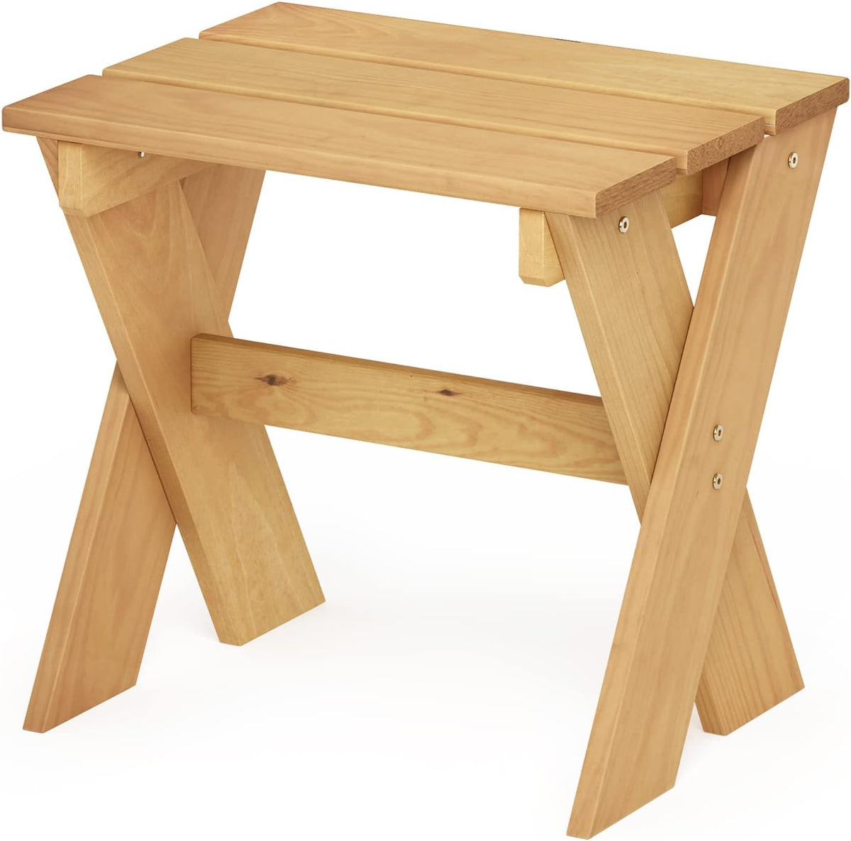 Compact Patio Table with X-Leg, Easy Assembly, Pine Wood