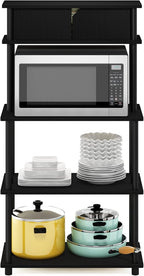 Turn-N-Tube Kitchen Storage Shelf with Top Cabinet for Kitchen, Dining Room and Home Office, Americano/Black