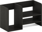 Hermite Wood Desktop Book and Home Office Supplies Storage Organizer, Espresso