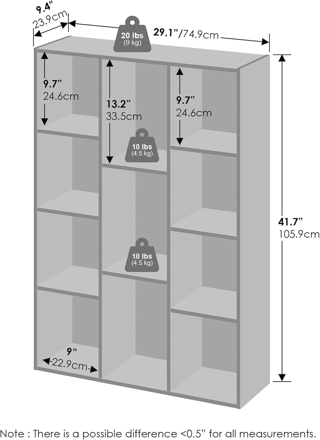 Reed Closet Organizers and Storage, 11-Cube Closet Organizer, Open Shelf Closet Storage, for Wardrobe, Bedroom, Living Room, White