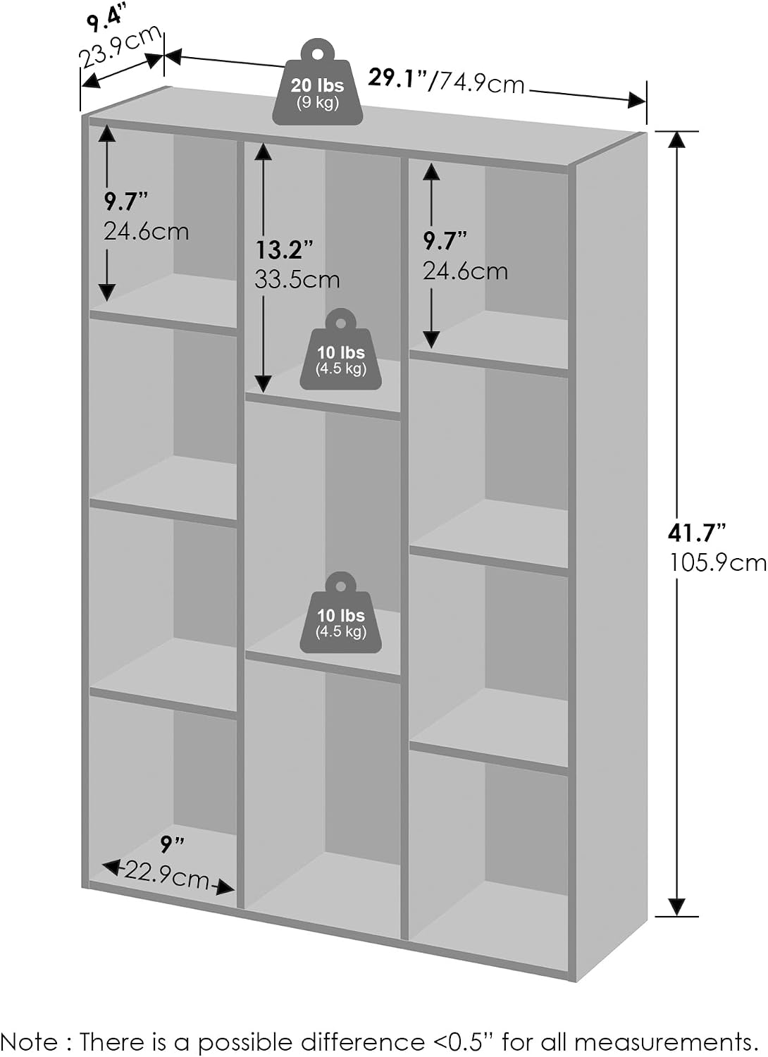 Reed Closet Organizers and Storage, 11-Cube Closet Organizer, Open Shelf Closet Storage, for Wardrobe, Bedroom, Living Room, White