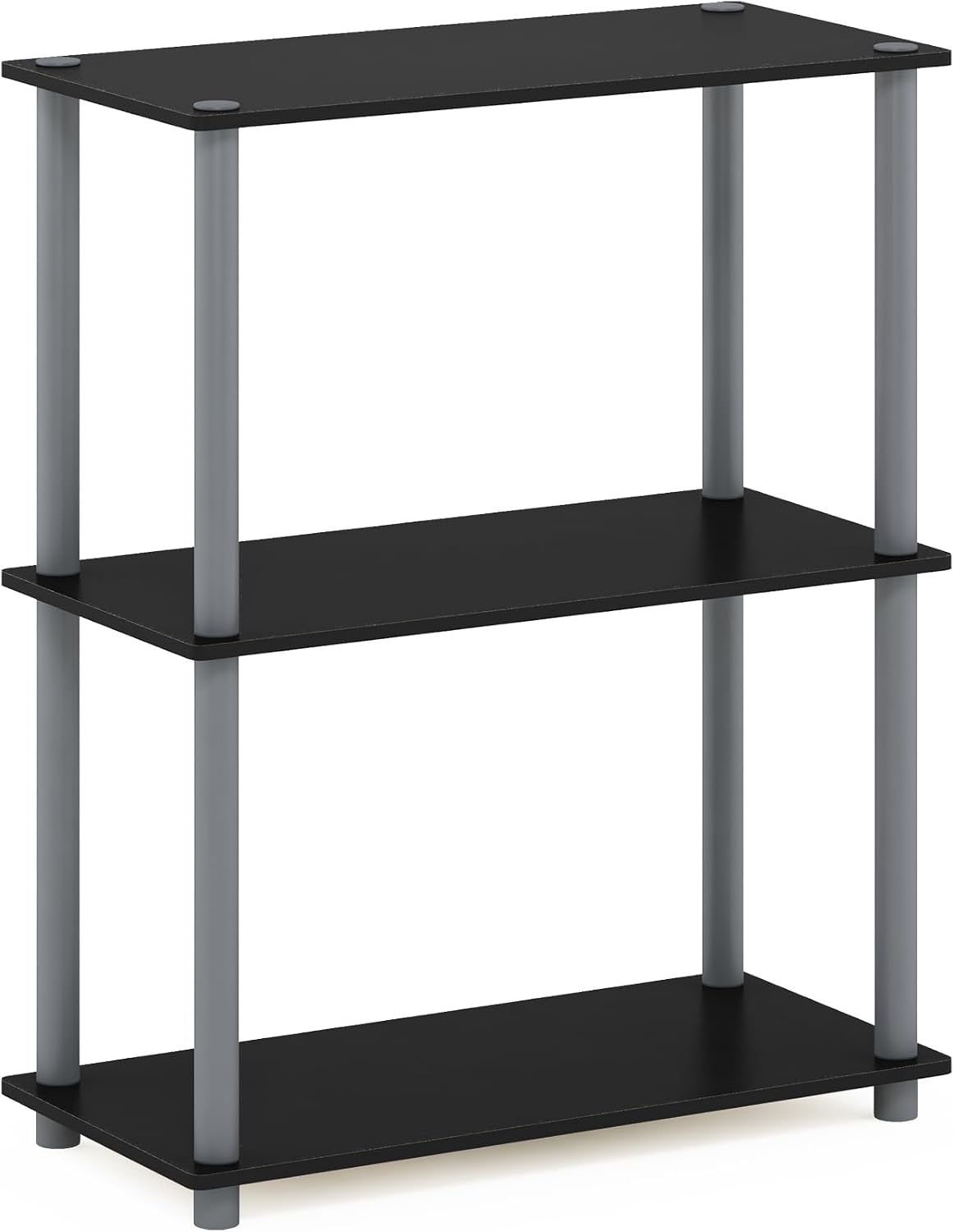 Turn-N-Tube Storage Shelves, 3-Tier Book Shelf, Corner Shelf, Toolless Open Shelves, for Organization and Storage, Living Room, Bedroom, Entryway, Laundry, Black