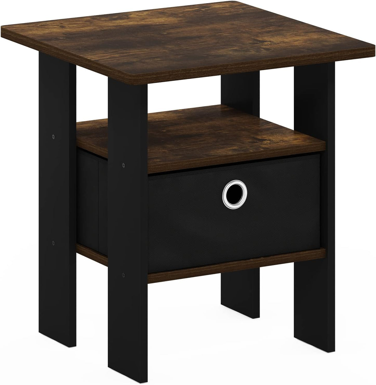 ANDREY Square Side Table, End Table, Night Stand, Amber Pine