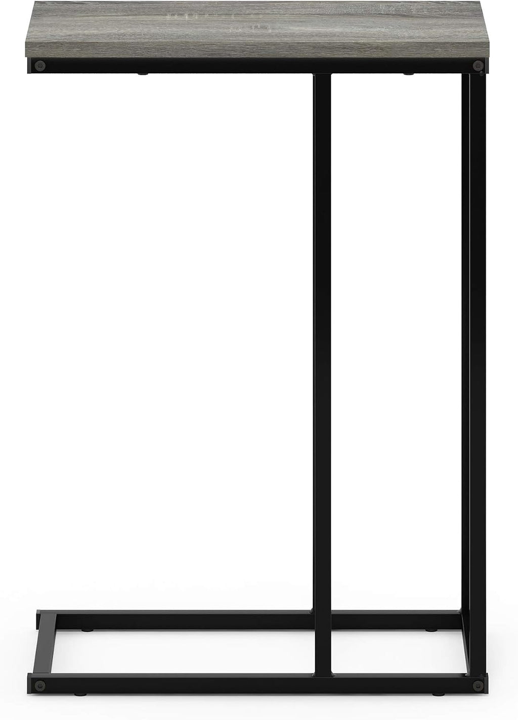 CAMNUS Night Stand, C-Shape Nightstand, Metal Frame Side Table, End Table, Bedside Table, for Living Room, Bedroom, French Oak Grey