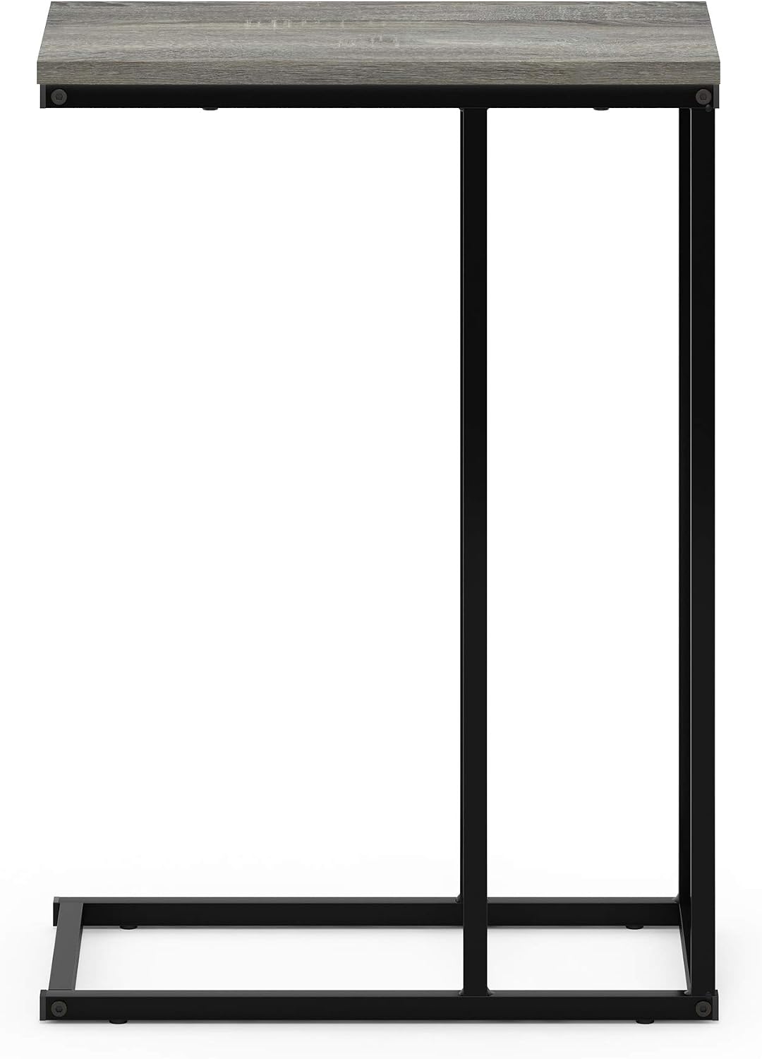 CAMNUS Night Stand, C-Shape Nightstand, Metal Frame Side Table, End Table, Bedside Table, for Living Room, Bedroom, French Oak Grey