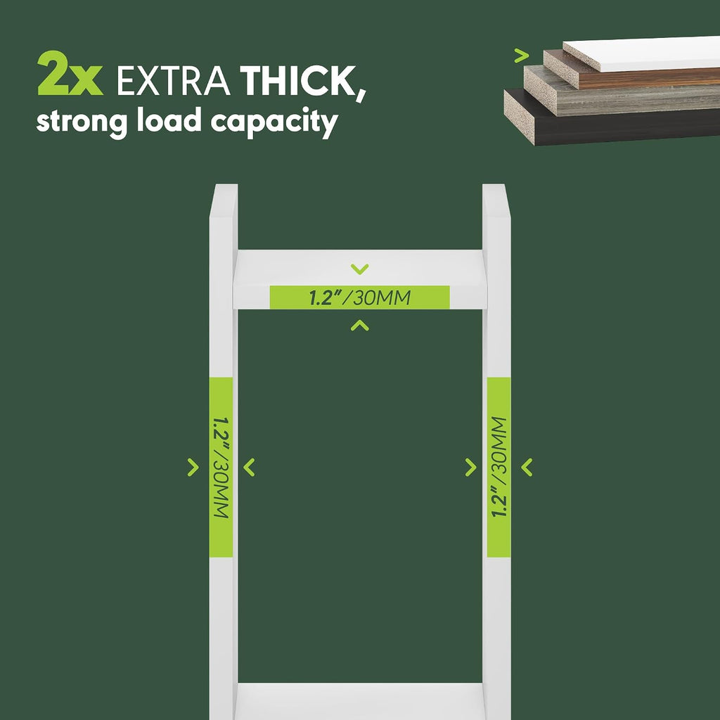 VIOLA 2-Tier Indoor Plant Stand, Narrow Plant Shelf, Side Table, 31" Tall, with 1.2-Inch Extra Thick Frame, for Living Room, Entryway, Hallway, White