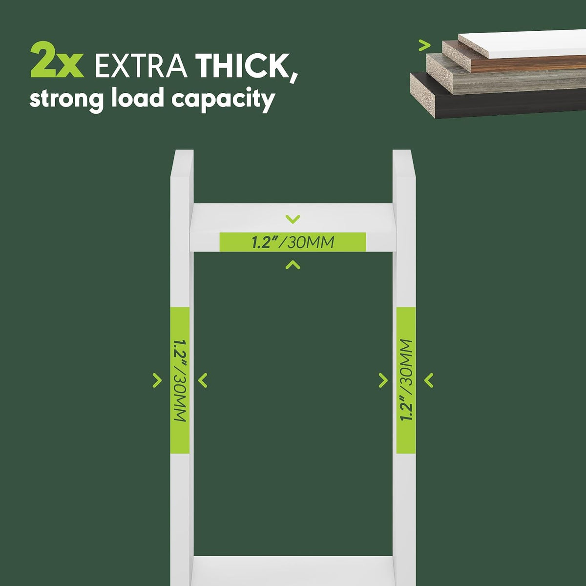 VIOLA 2-Tier Indoor Plant Stand, Narrow Plant Shelf, Side Table, 31" Tall, with 1.2-Inch Extra Thick Frame, for Living Room, Entryway, Hallway, White