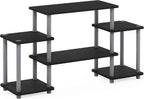 Turn-N-Tube No Tools Entertainment TV Stands, Black/Grey
