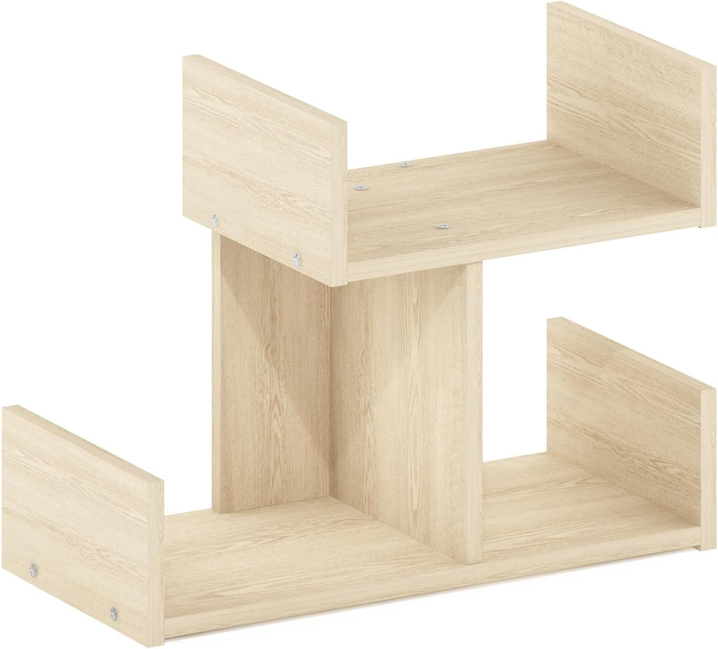 HERMITE Desk File Folder Organizers, 3-Shelf Desktop Office Organization Racks, Desk Top Display Book Shelf, for Paper, Office Supplies, Magazine, Bauhaus Oak