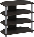 Turn-N-Tube Easy Assembly 4-Tier Petite Entertainment Center / TV Stand / TV Unit / TV Desk, Espresso/Grey
