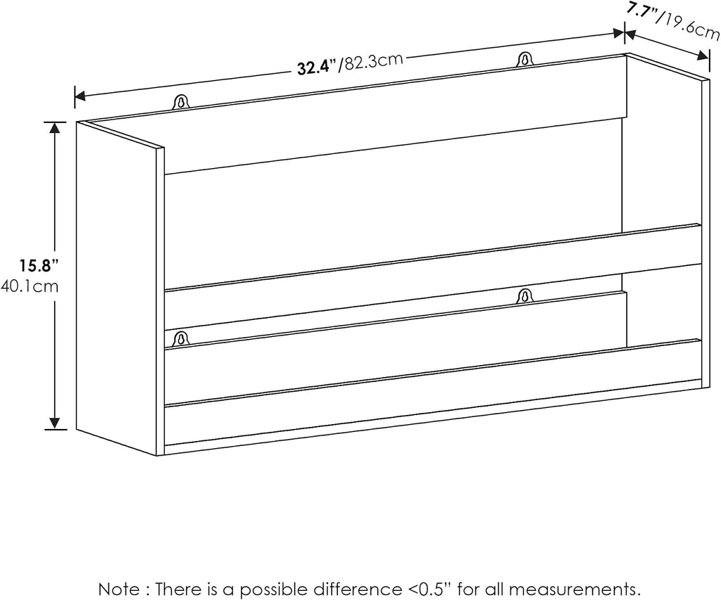 Hermite Rectangular Floating Shelves for Wall, Grey Oak