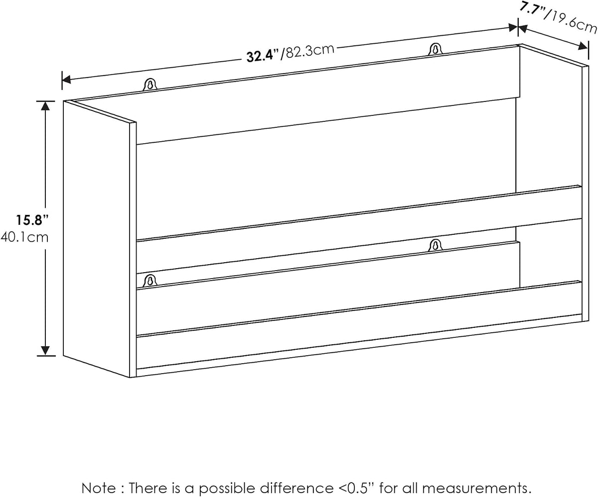 Hermite Rectangular Floating Shelves for Wall, Grey Oak