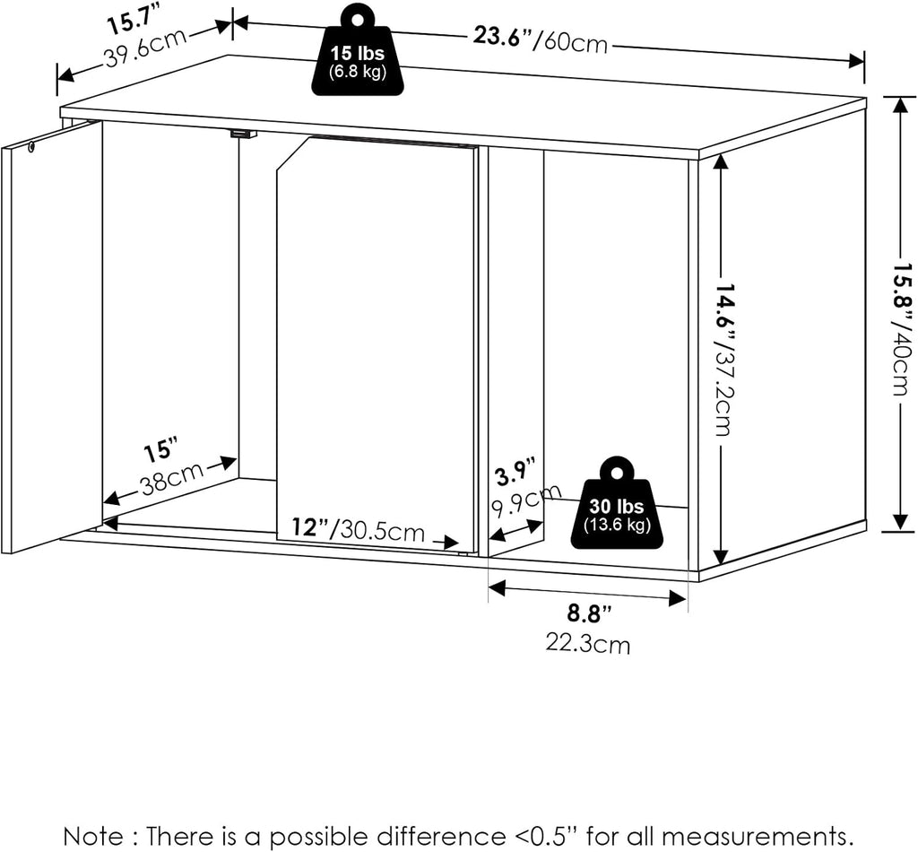 Peli Litter Box Enclosure, Small, Columbia Walnut
