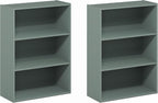 PASIR Set of 2 3-Tier Book Shelf, Sage Green