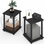 Simplistic Side Table Set of 2, End Table, Night Stand, Nightstand, Bedside Table, for Living Room, Bedroom, Dark Americano