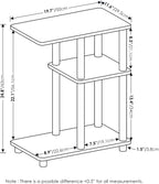 Turn-N-Tube 3-Tier C-Shape Night Stand, French Oak/Black