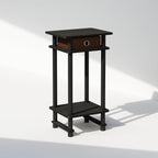 Turn-N-Tube Tall Nightstand with Bin, 1-Pack, Plastic Poles, Espresso/Brown