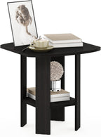 SIMPLE DESIGN Side Table, 2-Tier Modern End Table with Soft Edges, Open Shelves Night Stand, Bedside Table, for Living Room, Bedroom, Espresso