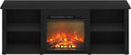 CLASSIC 3-Tier Fireplace TV Stand for TV up to 60 Inch, Americano