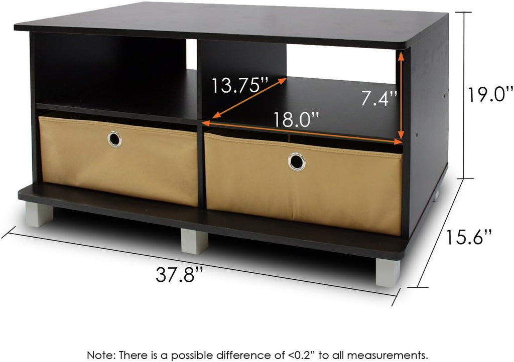 Entertainment Center w/2 Bin Drawers, Espresso/Brown