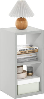 Cubicle Open Back Decorative Cube Storage Organizer, 2, Light Grey