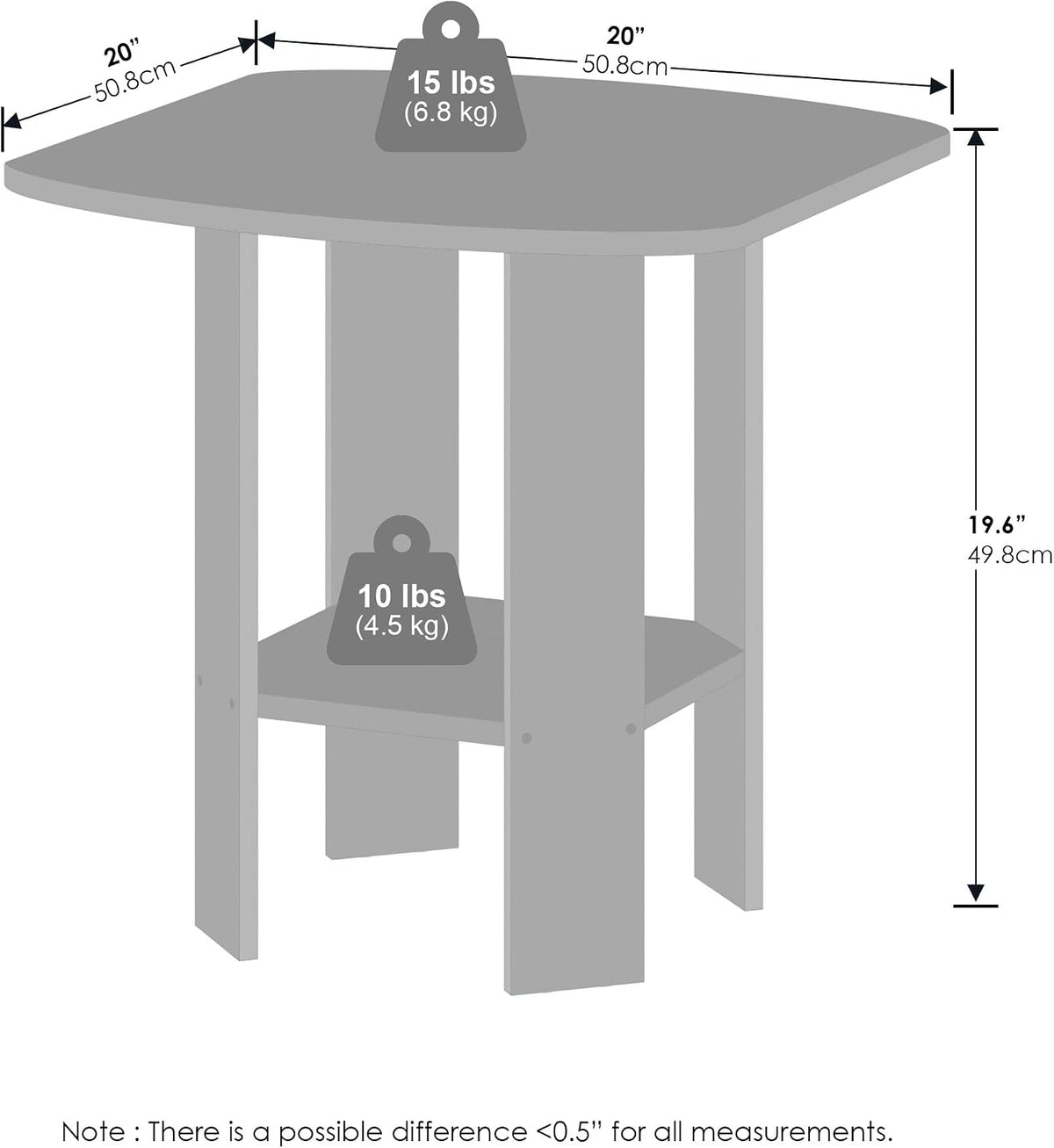 TIDUR 2-Tier Open Shelf Design Night Stand, Espresso