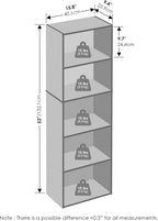 Reed Closet Organizers and Storage, 5-Tier Closet Organizer, Open Shelf Closet Storage, for Wardrobe, Bedroom, Living Room, White