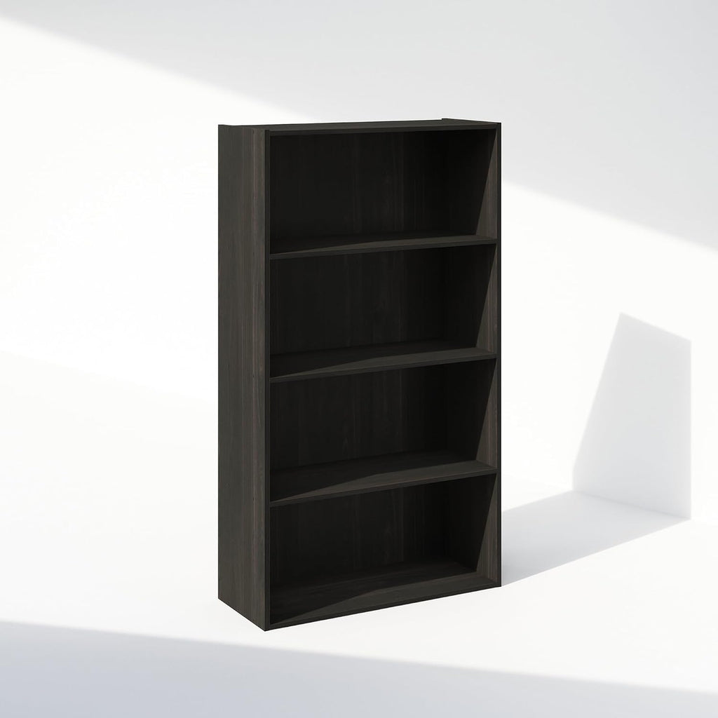 Simple Book Shelf, 4-Tier Bookshelf, Bookcase with Open Shelf, 9.4 x 23.6 x 41.7, for Living Room, Bedroom, Home Office, Espresso