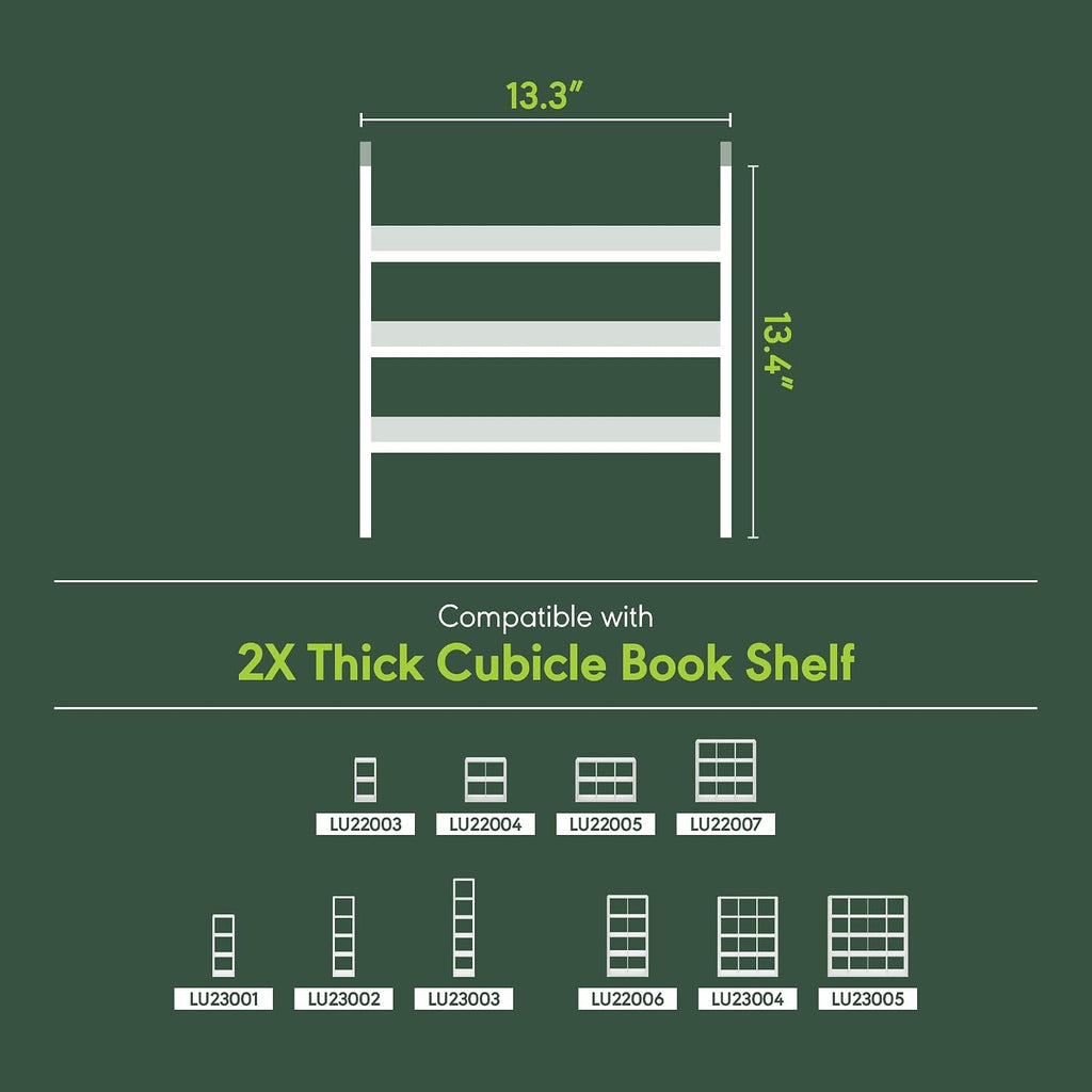 Cubicle Cube Insert, 3-Shelf Cube Organizer, Fits into Extra Thick Cubes, for Organizers and Storage, White (Does not fit IKEA Kallax Shelving)