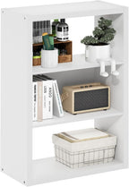 Viola Book Shelf, 3-Tier Bookshelf, Extra Thick Frame Bookcase with Open Shelf, Open Back Design, 11.3" x 23.2" x 35.9", for Living Room, Bedroom, Home Office, White