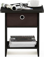 DARIO Square Side Table, End Table, Espresso