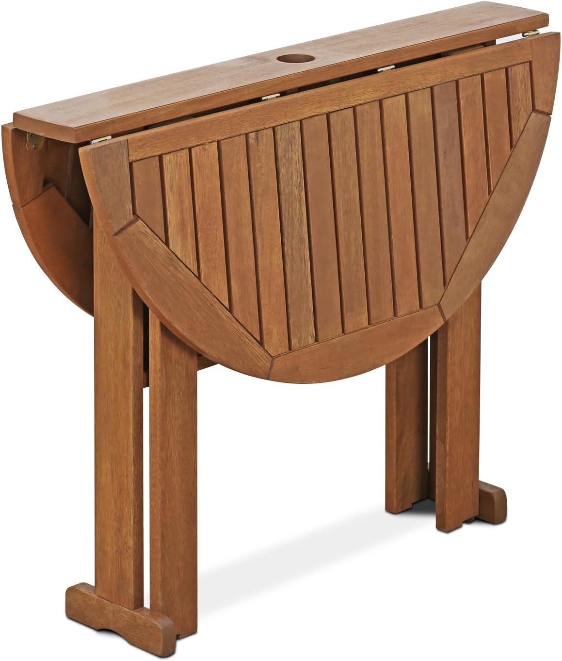 TIOMAN Outdoor Gateleg Round Patio Table, Natural