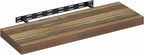 Tanna Floating Shelves for Wall, 12 x 35 Wall Shelf, Single Set Wall Mounted Floating Shelf with Invisible Bracket, 2-Inch Thick, for Bathroom, Living Room, Bedroom, Home Office, Retro Brown