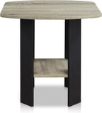 SIMPLE DESIGN Set of 2 Side Table, 2-Tier End Table, French Oak