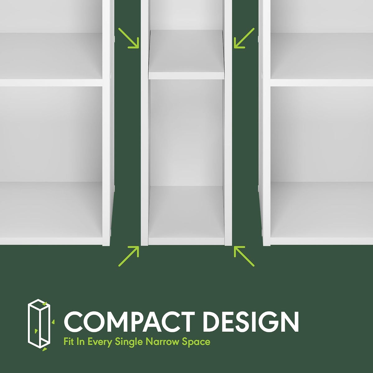 Reed Set of 2 3-Tier Narrow Closet Organizer, White