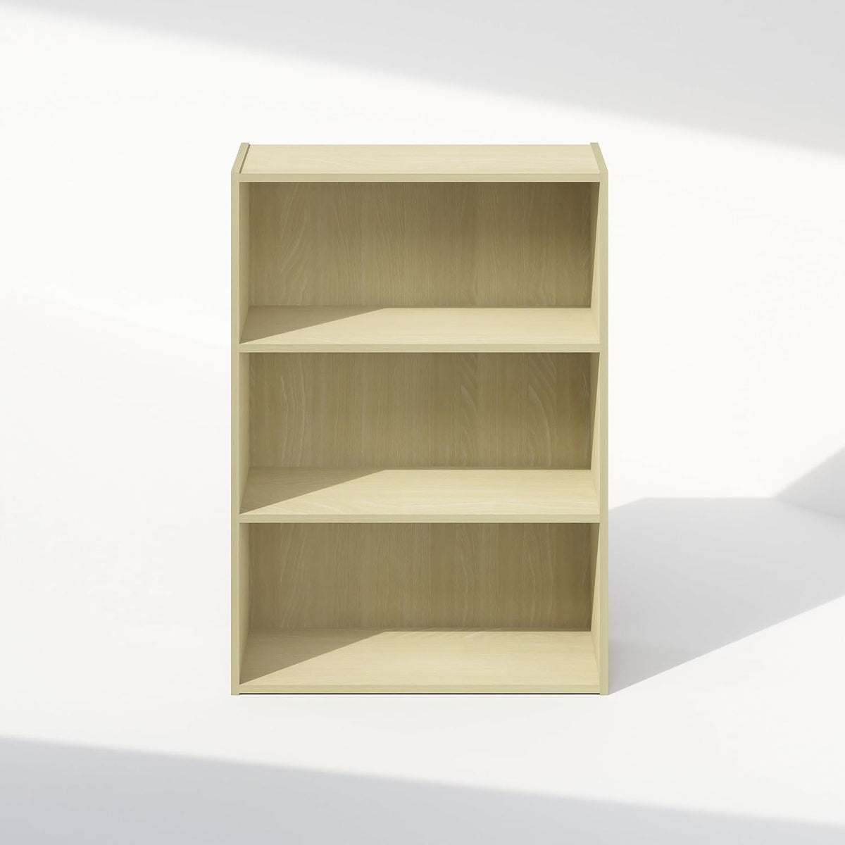 Simple Book Shelf, 3-Tier Bookshelf, Storage Shelves Bookcase, 9.7 x 23.7 x 31.5, for Living Room, Bedroom, Home Office, Steam Beech