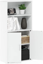 Pasir 4-Tier Storage Bookcase, Bookshelf, Multipurpose Shelf, White