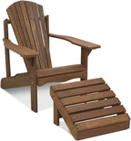 Outdoor Footstool, Adirondack Foot Stool, Vanity Stool, in Teak Oil, for Patio, Garden, Porch, Natural